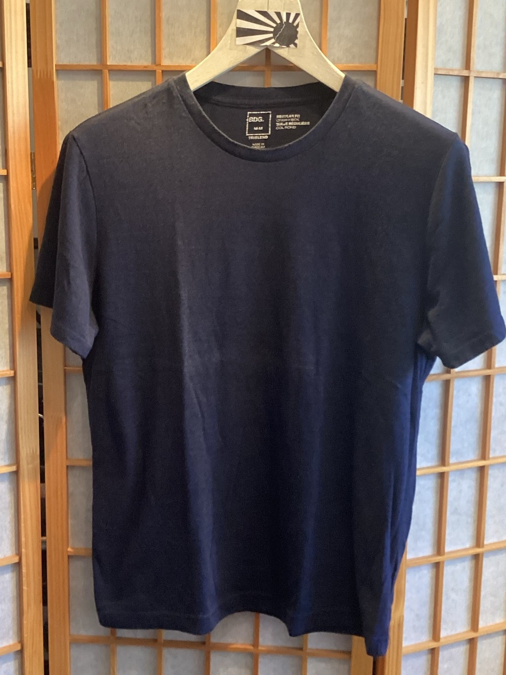 UO BDG Triblend Regular Fit Crew-Neck Short Sleeve Tee Navy Men's Size Medium